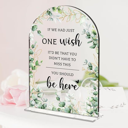 Wedding Sign Decor, You Should Be Here Sign, 5x7 Inch Arch Acrylic, Wedding Sign for Reception & Event, Bridal Shower Decorations, Wedding Table Sign Accessories for Anniversary And Party (Foliage)