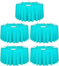 LTC LINENS 5 Pack 120 Inch Round Tablecloth Turquoise - Bulk for 60 Inch Round Table Floor Length - Washable, Wrinkle Resistant Polyester Fabric Cloth for Parties