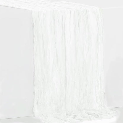 10 Pack White Cheesecloth Table Runner 35x120 Inch 10Ft Rustic Gauze Cheese Cloth Thanksgiving Table Runner Sheer Cheesecloth Table Runners for Wedding Party Bridal Shower Decoration