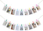 Hanging Photo Display Wall Decor, 2PCS Boho Wooden Bead Garland Collage Picture Frame with 9 Different Random Colors Wood Clips for Boho Bedroom, Living Room, Office, Dorm Decor