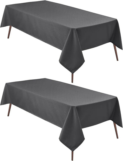 Hiasan 2 Pieces Square Tablecloth - Waterproof and Spillproof Dining Room Washable Polyester Table Cloth for Dining Room, 30 x 30 Inch, Grey