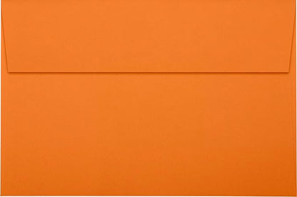 LUXPaper A9 Invitation Envelopes | Peel & Press | 5 3/4" x 8 3/4" | Mandarin Orange | 80lb. Text | 50 Qty