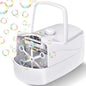 Bubble Machine, Automatic Bubble Blower for Kids, 18000+ Bubbles Per Minute with 2 Speed Settings, Battery/USB Powered Bubble Maker for Toddlers, Outdoor Birthday Parties, Weddings (White)