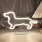 Dog Table Number Neon Sign Desk Lamp Night Light Wedding Letter LED Neon Sign Wedding Table Decorations Neon Light Shop Bedroom Home Room Decor Christmas Party Warm White USB 25×16 CM