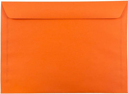 JAM PAPER 9 x 12 Booklet Colored Envelopes - Orange Recycled - 100/Pack