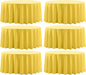 Round Tablecloth 132 Inch 6 Pack Yellow Tablecloths Washable Decorative Linen Polyester Table Clothes Cover for Dining Table Banquets Buffet Parties and Wedding