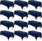 12 Pack Polyester Tablecloth 60 x 126 Inch Navy Blue Tablecloth for 8 Ft Rectangle Tables,Washable Fabric Table Covers Polyester Table Clothes for Wedding Parties Banque
