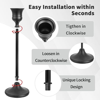 CHILL RECIPE Black Candlestick Holder Tall Taper Candle Holder for Home Decor Table Centerpiece Party Festival Decorations Halloween Decoration (2 Set 6Pcs)