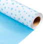Burymento Blue Lrregular Wave Point Wrapping Paper, Reversible Gold Gift Wrap for Birthday, Valentines, Mothers day, Graduation, Wedding, Fathers day, Baby Shower, Christmas (17in x 16.4ft)