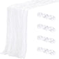 Aktor 4 Pack White Table Runner Boho Cheesecloth Table Runner Semi Sheer Gauze Fabric Runners for Wedding Birthday Baby Shower Party Boho Table Decoration（White）