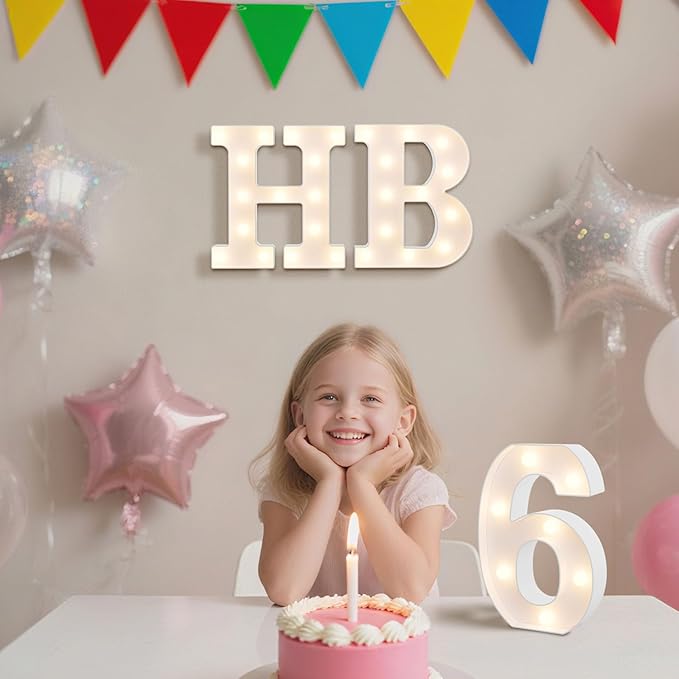 LED Marquee Light Up Numbers Sign - Lighted Birthday Numbers Sign for 50th Birthday Party Decoration, Bar Wall, Home, Table Room, Wedding and Christmas Decorations, Number 50
