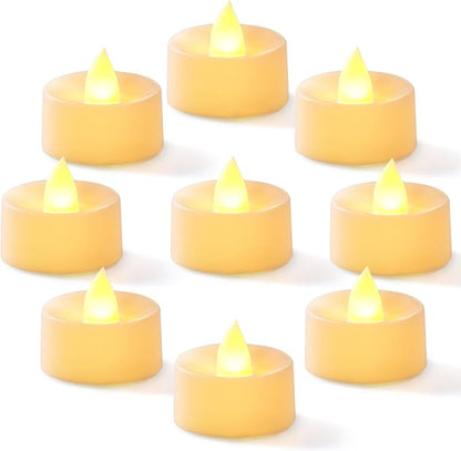 Homemory 50-Pack Flameless LED Tea Lights Candles Battery Operated, 200+Hour Fake Electric Candles TeaLights for Votive, Halloween, Ofrenda, Diya, Wedding Centerpiece Table Decor, Funeral, Christmas