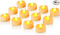 Raycare 100 Pack LED Tea Lights Battery Operated, 200+Hour Flickering Votive Candles, Realistic Fake Flameless TeaLights for Wedding Party Halloween Thanksgiving Christmas Decorations,Ivory Base
