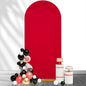 SoarDream 7.2FT Wedding Arch Cover Red Spandex Fitted Wedding Arch Stand Covers Fitted for Round Top Chiara Arch Cover Stretchy Backdrop for Birthday Birthday Party Balloon Decor