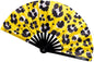 Kandies World UV Reactive Custom Festival Folding Hand Fan - Unique Designs, Made of Bamboo, Clacking Sound, Lightweight - Perfect Rave and Festival Accessory!