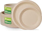 GreenWorks 7 inch and 9 inch Heavy-duty Compostable Plates (each 50 Count), 100 Count Unbleached Disposable Paper Plates