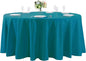 132 inch Round Tablecloth Washable Polyester Table Cloth Decorative Table Cover for Wedding Party Dining Banquet（132 inch, Caribbean Blue）