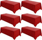 VidaFete Tablecloth 6 Pack 90 * 132inch Rectangle Table Cloth Polyester, Stain Wrinkle Resistant Polyester Dining Table Cover for Kitchen Dinning Party Wedding Rectangular Buffet Decoration(Red)