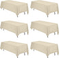 BRILLMAX 6 Pack Beige Tablecloths 70 x 120 Inch for 6ft or 8ft Rectangle Tables - Rectangular Bulk Linen Polyester Fabric Washable Cloth Cover for Wedding Reception Banquet Birthday Party