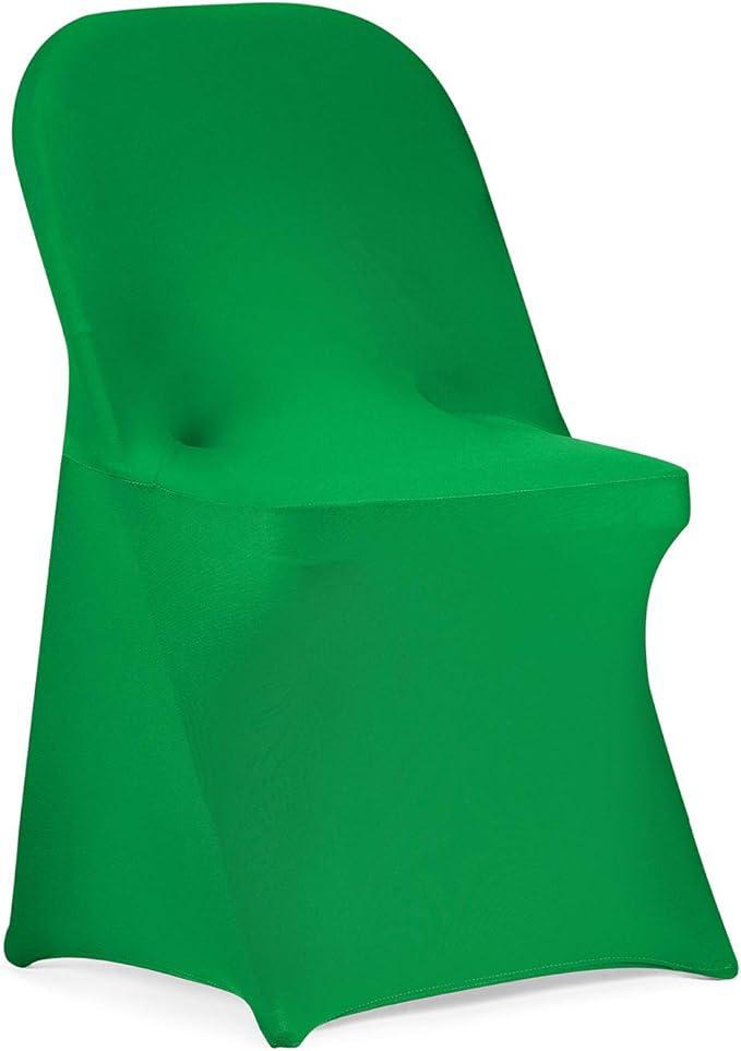 Peomeise Stretch Spandex Folding Chair Cover for Wedding Party Dining Banquet Event (Emerald,6pcs)