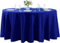 132 inch Round Tablecloth Washable Polyester Table Cloth Decorative Table Cover for Wedding Party Dining Banquet（132 inch,Royal Blue）