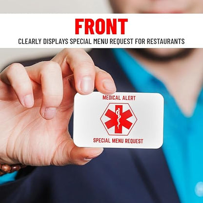 Bariatric Card for Restaurants, Special Menu Request Card, Portion Control Restaurant Request for Bariatric or Gastric Sleeve Patients, Wallet Sized, Set of 2 Cards (2, White, 3.375in x 2.125in)
