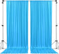 AK TRADING CO. 10 feet x 10 feet Polyester Backdrop Drapes Curtains Panels with Rod Pockets - Wedding Ceremony Party Home Window Decorations - Turquoise