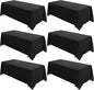 VidaFete Table Cloth 6 Pack 90 * 156inch Rectangle Tablecloth Polyester, Stain Wrinkle Resistant Polyester Dining Table Cover for Kitchen Dinning Party Wedding Rectangular Tabletop Decoration(Black)