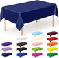 QZYL 12 PCS Navy Plastic Tablecloths, 54 in x 108 in Dinner Table Cloths, Rectangle Table Cover for Birthday Party Family Gathering Wedding