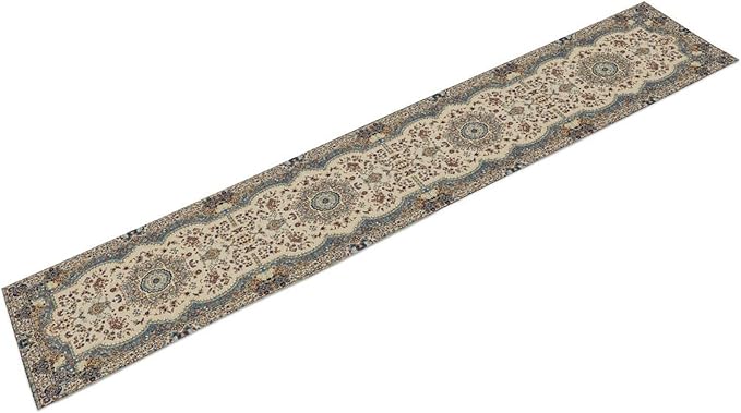 Boho Vintage French Table Runner,Retro Flower Rustic Country Style Floral Print Pattern for Home Kitchen Table Decor Dining Coffee Room Garden Party Decor 13x120in