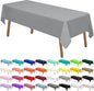 Silver Plastic Tablecloths 2 Pack Dark Gray Disposable Table Covers 54 x 108 Inch Bridal Shower Party Tablecovers PEVA Galaxy Grey Table Cloths for Picnic Birthday Wedding 8 ft Rectangle Table Use