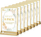 EHWINE 8 Pack Acrylic Sign Holder 8.5 x 11, Double Sided Gold Picture Frame Stand up Table Top Sign Holders, Clear Display Stand Menu Flyer Holder for Wedding Party (Provide Non-slip Mats)