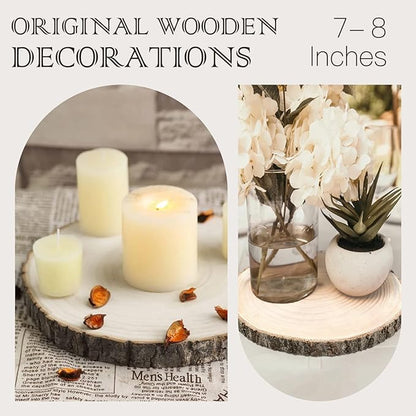 ZOCONE 10 Pcs Large Wood Slices 11-13 Inches Unfinished Rounds, Natural Paulownia Wooden Slices for Centerpieces, Round Wooden Discs Decoration for Rustic Wedding, Wood Centerpieces for Tables
