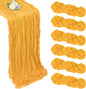 6 Pack Gold Cheesecloth Table Runner 10ft Boho Gauze Fabric Cheese Cloth Table Runner 35 x 120 Inch Rustic Sheer Runner for Romantic Wedding Decor Baby Shower Party Table Centerpiece Decoration