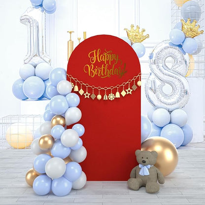 bricia Wedding Arch Backdrop Stand Cover, 7.2FT Double Sided Stretchy Arch Cover Fitted Wedding Birthday Party Banquet Decoration (Red 86.4''Lx48''W)