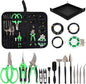 Bonsai Tools Kit 20 Pcs Garden Tools Set for Starters, Includes Bonsai Wire Kit, Plant Mat, Pruning Shears, Bonsai Scissors, Succulent Tools in Leather Storage Bag, Bonsai Gift for Adults