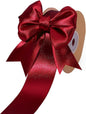 LaRibbons Burgundy Satin Ribbon 1 1/2 Inch 25 Yards Luxury Double Faced Dark Red Silk Ribbon for Flower Bouquet Crafts Gift Wrapping Wedding Party Christmas Decoration