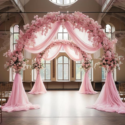 Wokceer Wedding Arch Draping Fabric 28.7" x 20FT Blush Pink Sheer Fabric Backdrop Arch Draping for Wedding Ceremony Birthday Party Bridal Shower Decoration