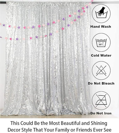 ShinyBeauty Photobooth Background Choice-4FTx7FT-Silver-Sequin backdrops, Sequin Fabric,Wedding backdrops,Rust Backdrop,Sequin Curtains,Photography Backdrop (Buy it Now) (4FTx7FT, Silver)