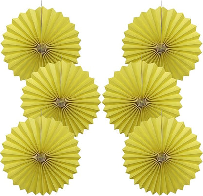 Yellow Party Decorations,Paper Decorations for Party,Lemon Decorations Party Paper Fans Bulk 16in,Anniversary Decorations for Party 30 Color DIY Set （Lemon Yellow）