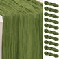10 Pack Olive Green Cheesecloth Table Runner 35x120 Inch 10Ft Rustic Gauze Cheese Cloth Table Runner Sheer Cheesecloth Table Runners for Wedding Party Bridal Shower Decoration