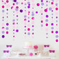 Pink and Purple Party Decorations Circle Dots Garland Hot Pink Lavender Hanging Polka Dot Streamer for Girls Birthday Baby Shower Bridal Shower Wedding Bachelorette Anniversary Party Supplies