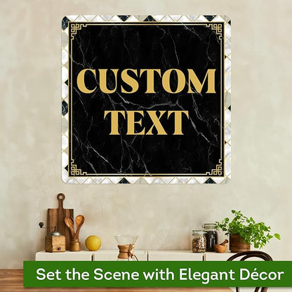 Custom Sign, Custom Street Sign, 11 Font Colors, 13 Font Styles, 4 Hole Options, 22 Sizes, 36x36 Inches, Rust Free DiBound, Fade Resistant, Made in USA by My Sign Center (Marble Tile)