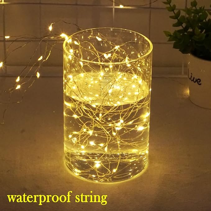 Twinkle Fairy Lights Battery Powered 3 Modes with Timer Firefly Lights 20 LED on 7.2feet Silvery Copper Wire for DIY Wedding Party Christmas Halloween Centerpiece Decorations 15 Pack (Warm White)
