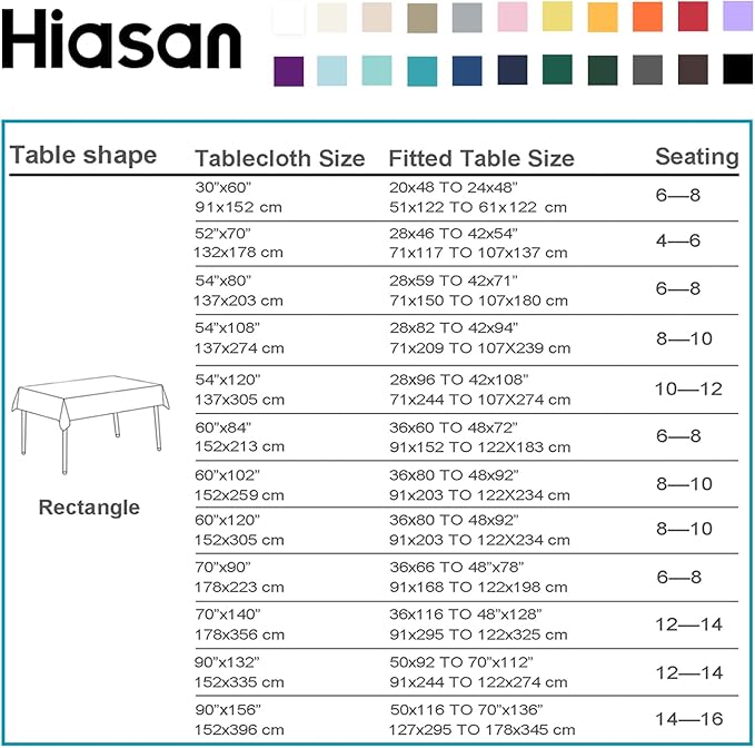 Hiasan 2 Pieces Rectangle Tablecloth - Waterproof and Spillproof Dining Room Washable Polyester Table Cloth for Dining Room, 54 x 80 Inch, Grey
