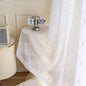 Sheer Curtains White 45 Inches,Wavy Diamond Embroidered Rod Pocket Voile Drapes for Living room, Bedroom, Window Treatments Semi Crinkle Curtain Panels for Yard, Patio, Parlor, 2 Panels, 52"x 45".