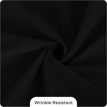 Fitable 8 Pack Rectangle Tablecloths: Stain Resistant Wrinkle Free Fabric Table Clothes, Washable Reusable Polyester Table Covers for Wedding Party Birthday Banquet Reception(Black, 90x132 Inch)