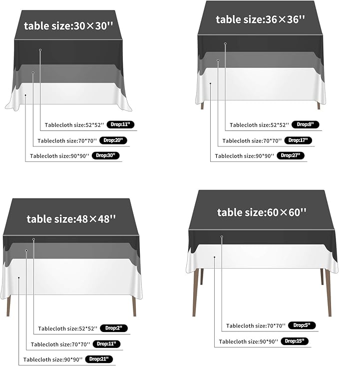 CupuamonSquare Tablecloth 70x70 inch Washable Polyester Fabric Table Cloth for Wedding Party Dining Banquet Decoration（70x70,Hunter）