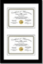 Creative Picture Frames 16X24Bk-W Black Vertical Double Diploma Frame With 2 Opening White Mat, Holds 2-11X14-Inch Documents With Wall Hanger