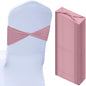 Kinlop 50 Pcs Spandex Chair Sashes Bows Chair Bands Slider Sashes for Covers Elastic Bands Ties Without Buckle Decorations for Wedding Party Events Ceremony Birthday(Dusty Pink)